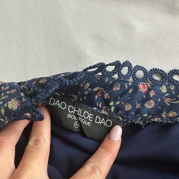 Floral Navy Blue Skirt - Picture 3 of 5